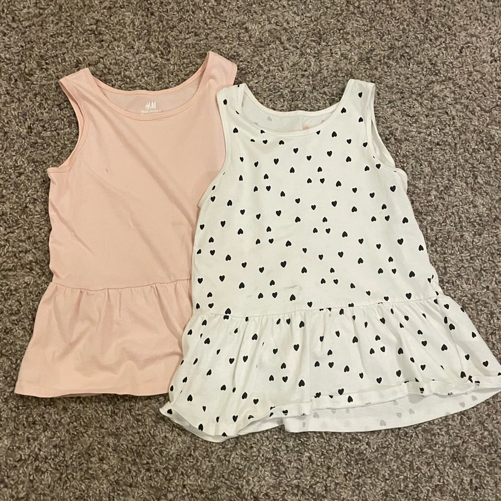 H&M girls peplum tanks, size 6-8